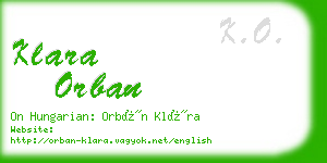 klara orban business card